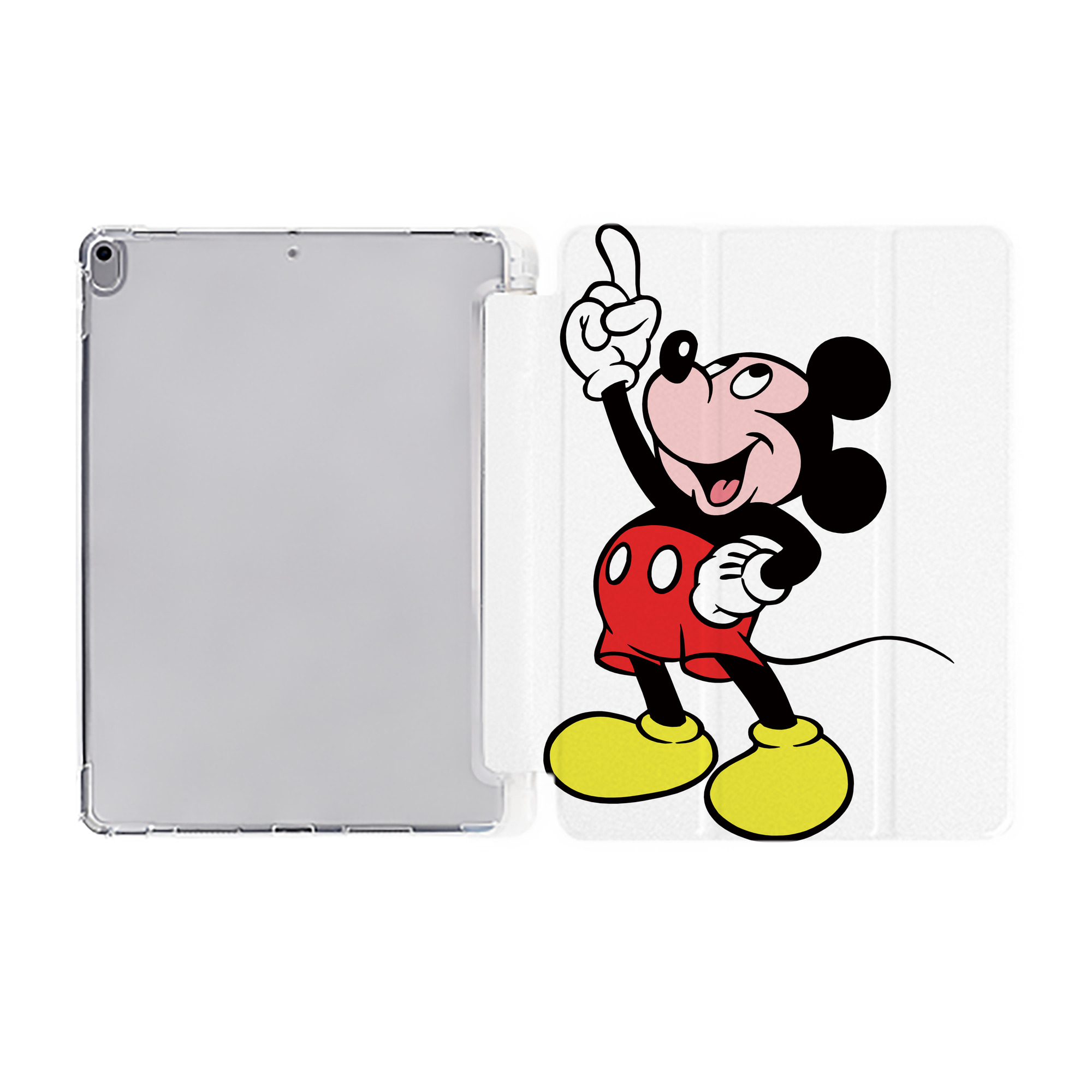 （画像用） ミッキーマウス Mickey Mouse IPad ケース ペン収納付き 三つ折りスタンド PUレザー×シリコン 対応機種9.5/10.5/10.9インチ